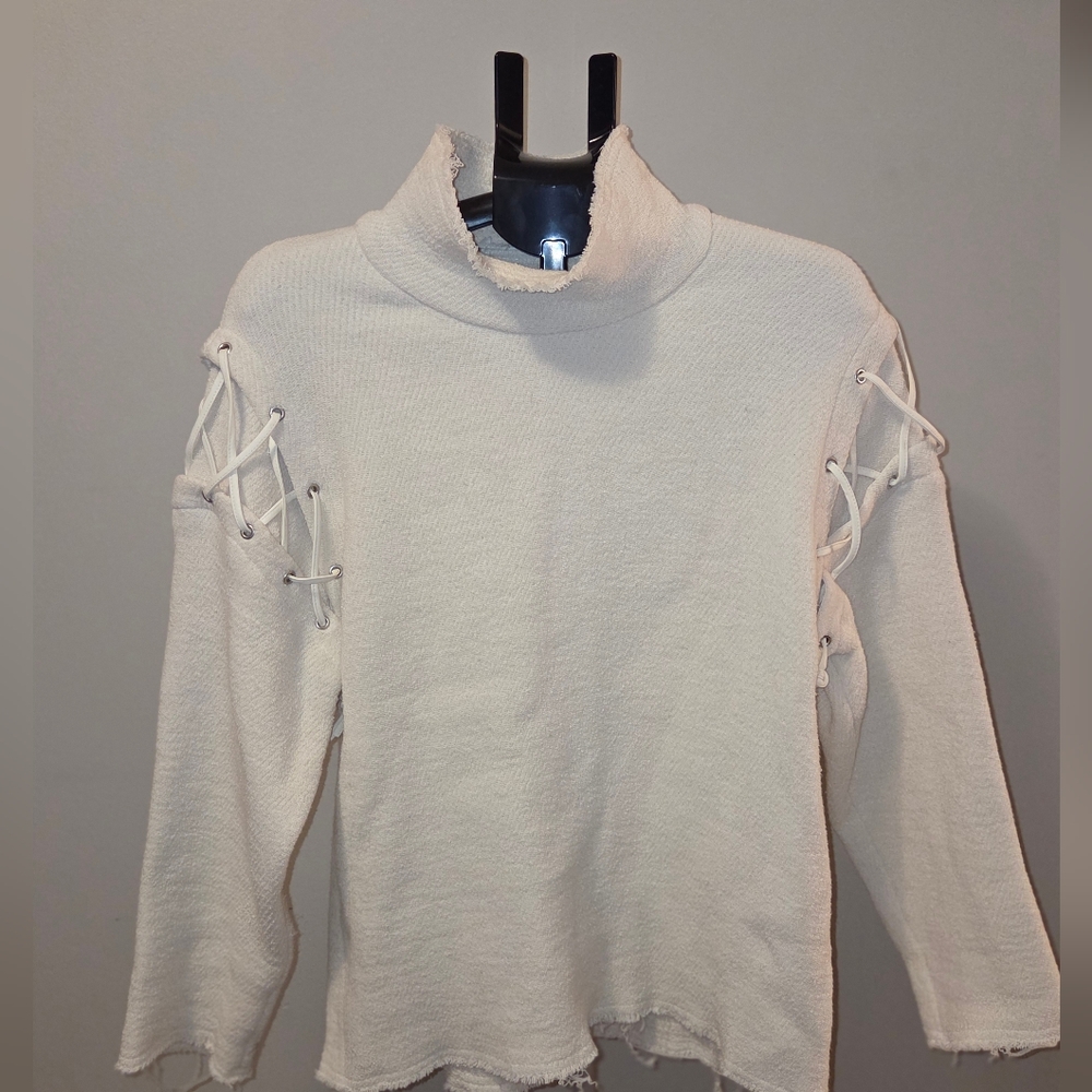 IRO Cream Lace-Up Sleeve Top